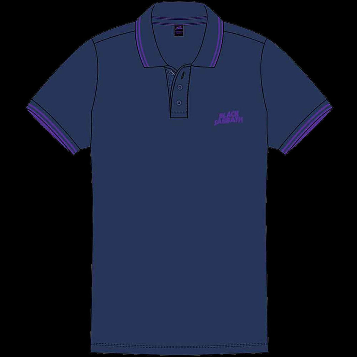 Black Sabbath - Purple Logo (Navy) (Polo Shirt)