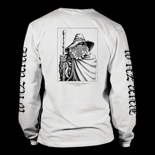 Burzum - Logo & Algiz (White) (Long Sleeve T-Shirt)