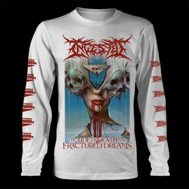 Ingested - The Tide of Death and Fractured Dreams (White) (Long Sleeve T-Shirt)