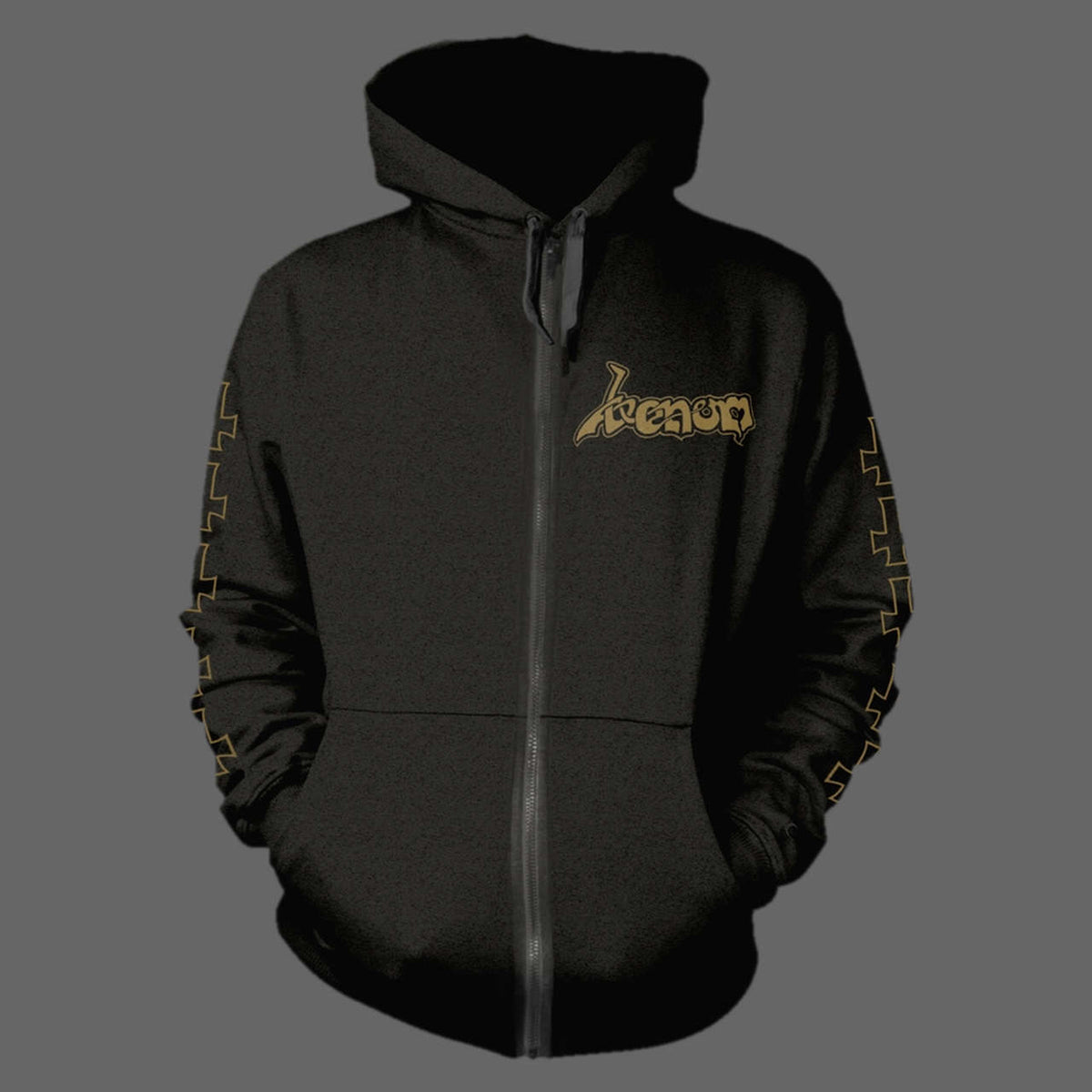Venom - At War with Satan (Old Logo) (Gold) (Full Zip Hoodie)