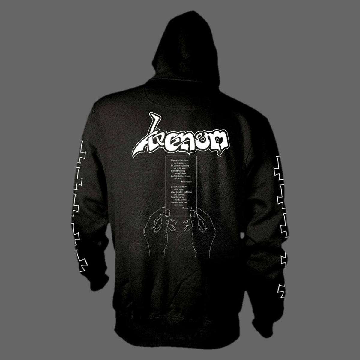 Venom - At War with Satan (Old Logo) (White) (Full Zip Hoodie)