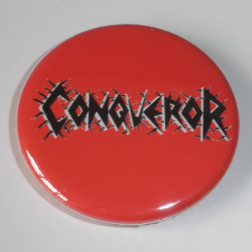 Conqueror - Logo (Black on Red) (Badge)