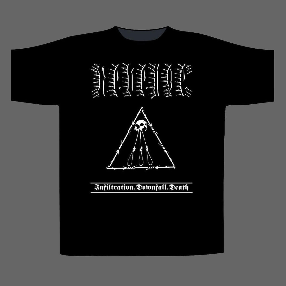 Revenge 'Infiltration Downfall Death' Graphic T-Shirt - Official Black Band Tee, Unisex Cotton