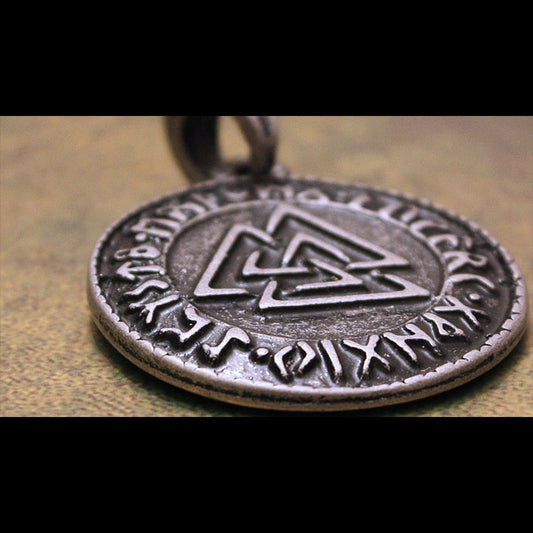 Wotan's Knot (Valknut) (Antique Silver) (Pendant)