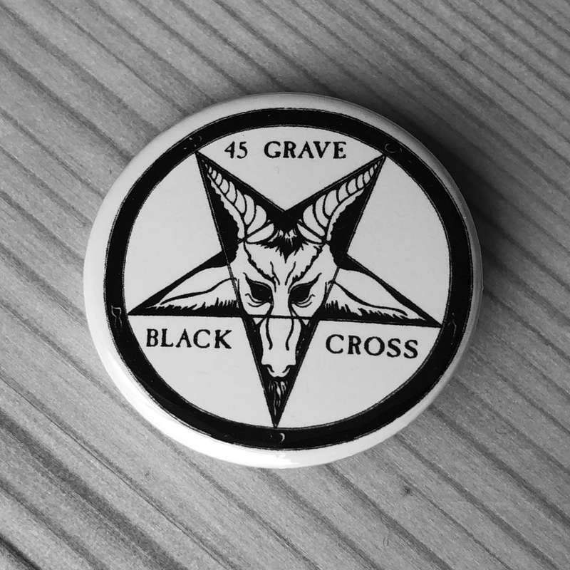 45 Grave - Black Cross (Badge)