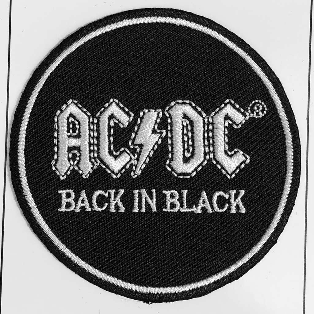 AC/DC - Back in Black (Circle) (Embroidered Patch)