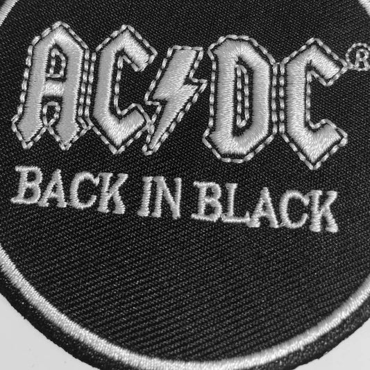 AC/DC - Back in Black (Circle) (Embroidered Patch)