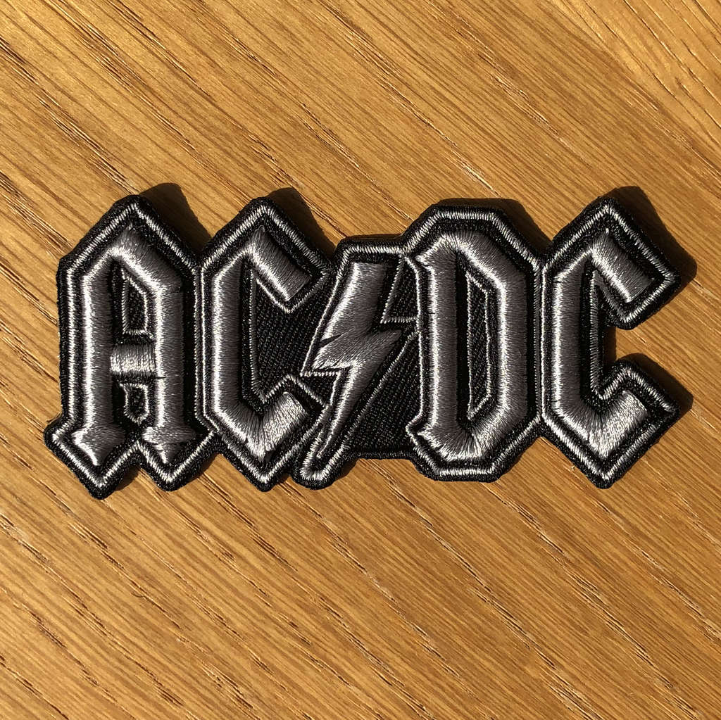 AC/DC - Grey Logo (Cutout) (Embroidered Patch)