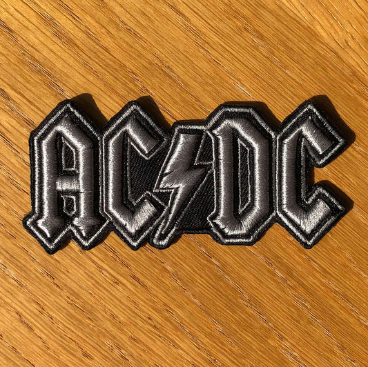 AC/DC - Grey Logo (Cutout) (Embroidered Patch)