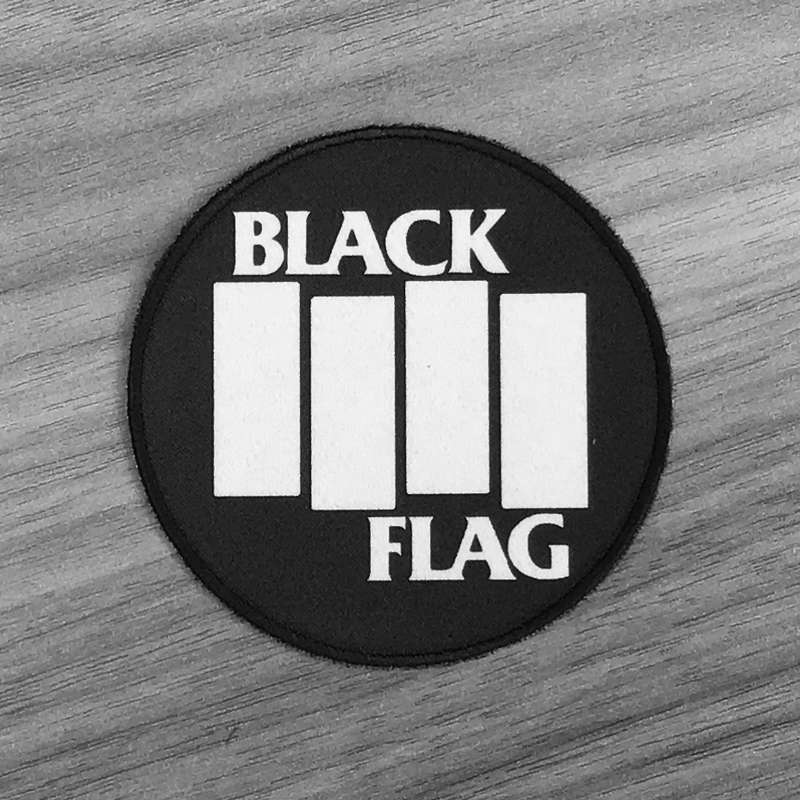 Black Flag - White Logo (Circle) (Printed Patch)