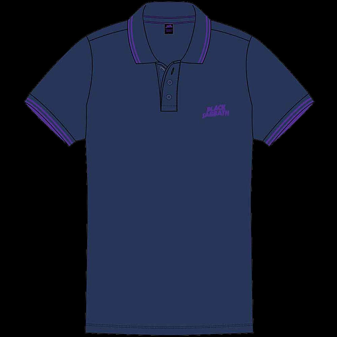 Black Sabbath - Purple Logo (Navy) (Polo Shirt)