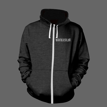 Burzum - Aske (Heather Grey) (Full Zip Hoodie)