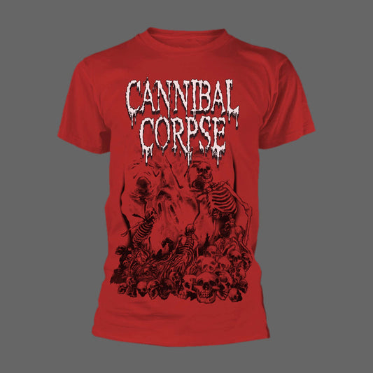Cannibal Corpse - Pile of Skulls (Red) (Fitted) (T-Shirt)