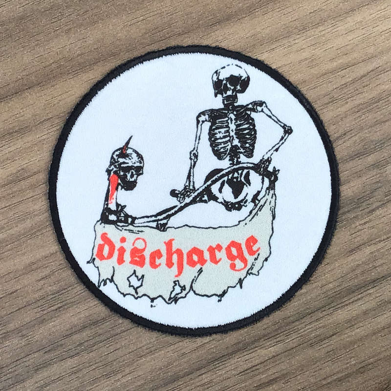 Discharge - Red Logo & Skeleton (Printed Patch)