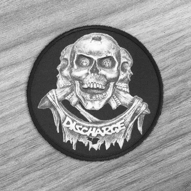 Discharge - Three Skulls (Circle) (Printed Patch)