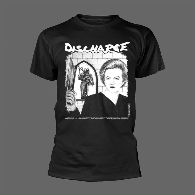 Discharge - Warning: Her Majesty's Government Can Seriously Damage Your Health (T-Shirt)