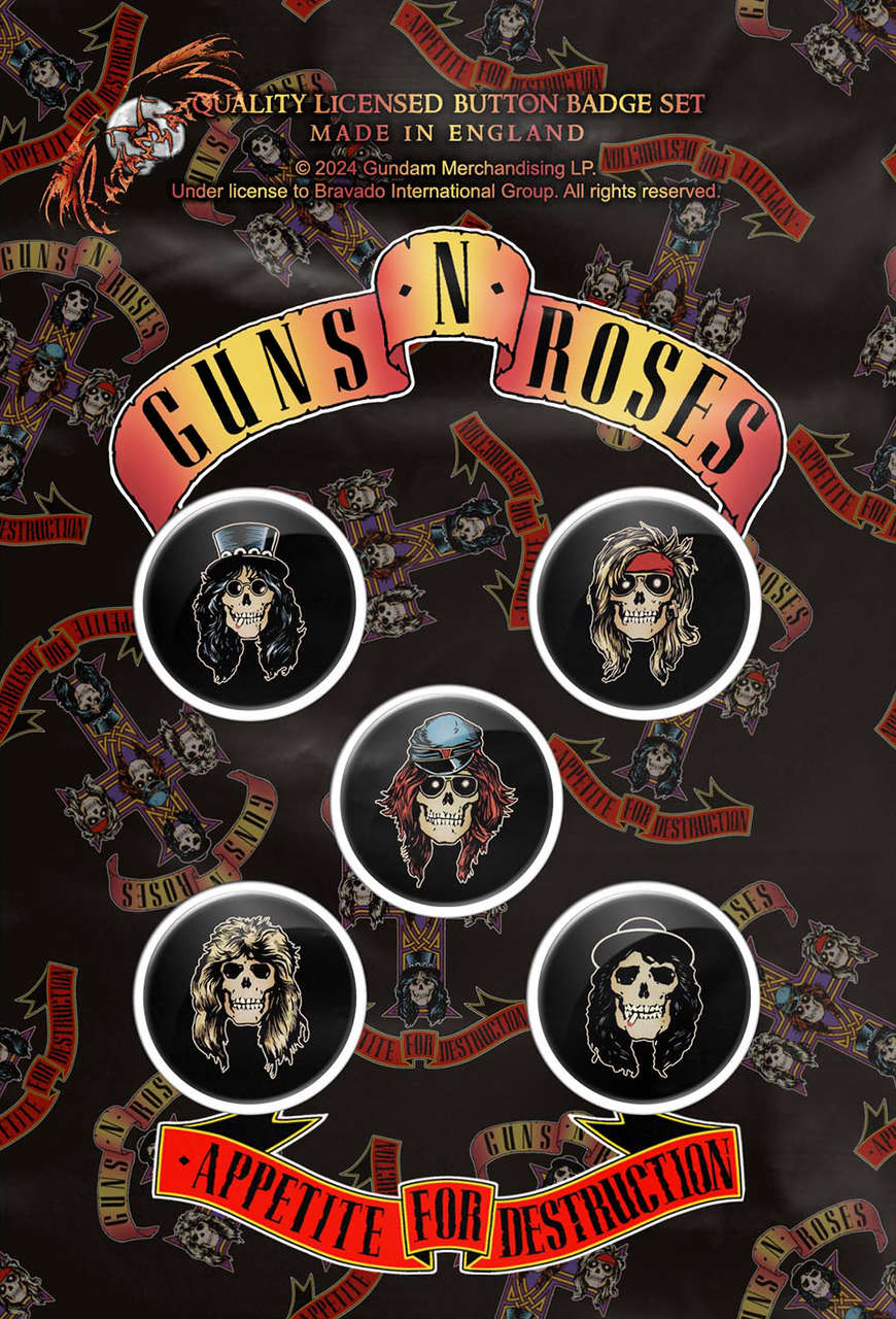 Guns N' Roses - Appetite for Destruction (Skulls) (Badge Pack)