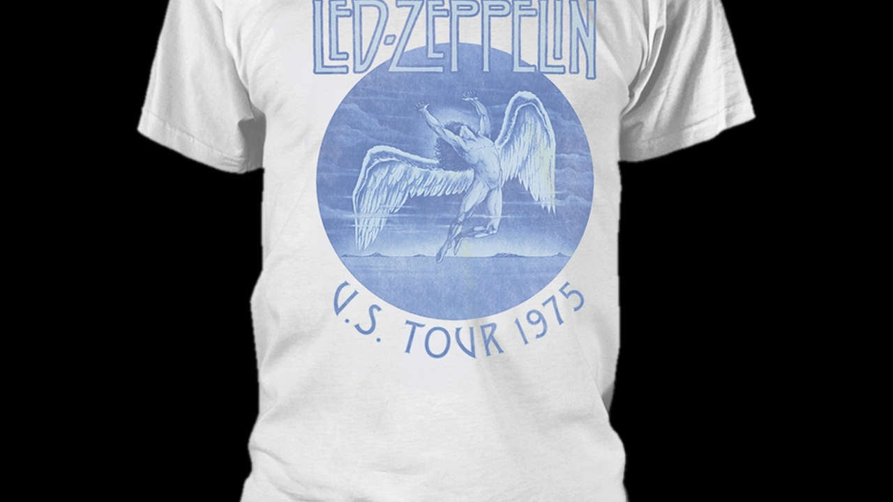 Led Zeppelin - US Tour 1975 (Blue Wash) (T-Shirt) | Todestrieb