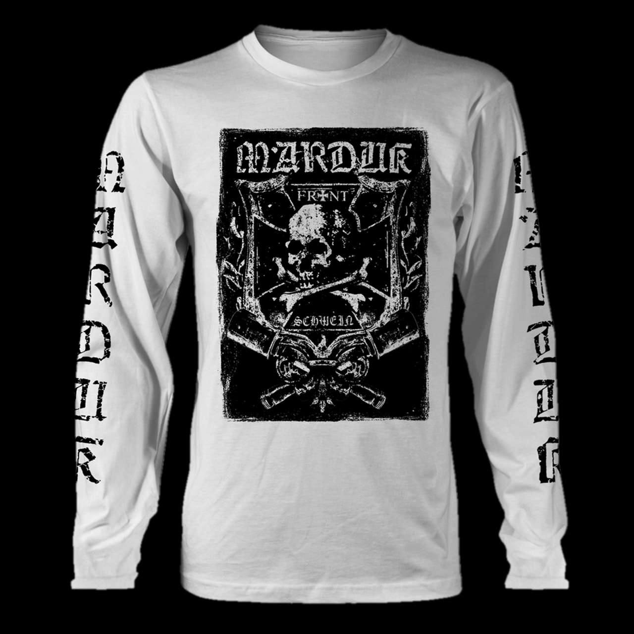 Marduk - Frontschwein (White) (Long Sleeve T-Shirt)
