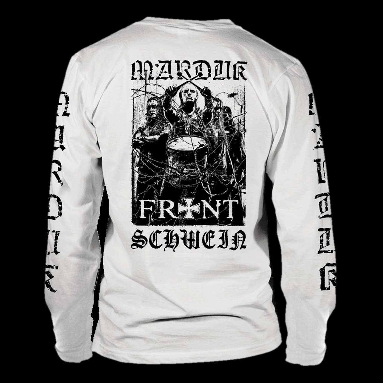 Marduk - Frontschwein (White) (Long Sleeve T-Shirt)