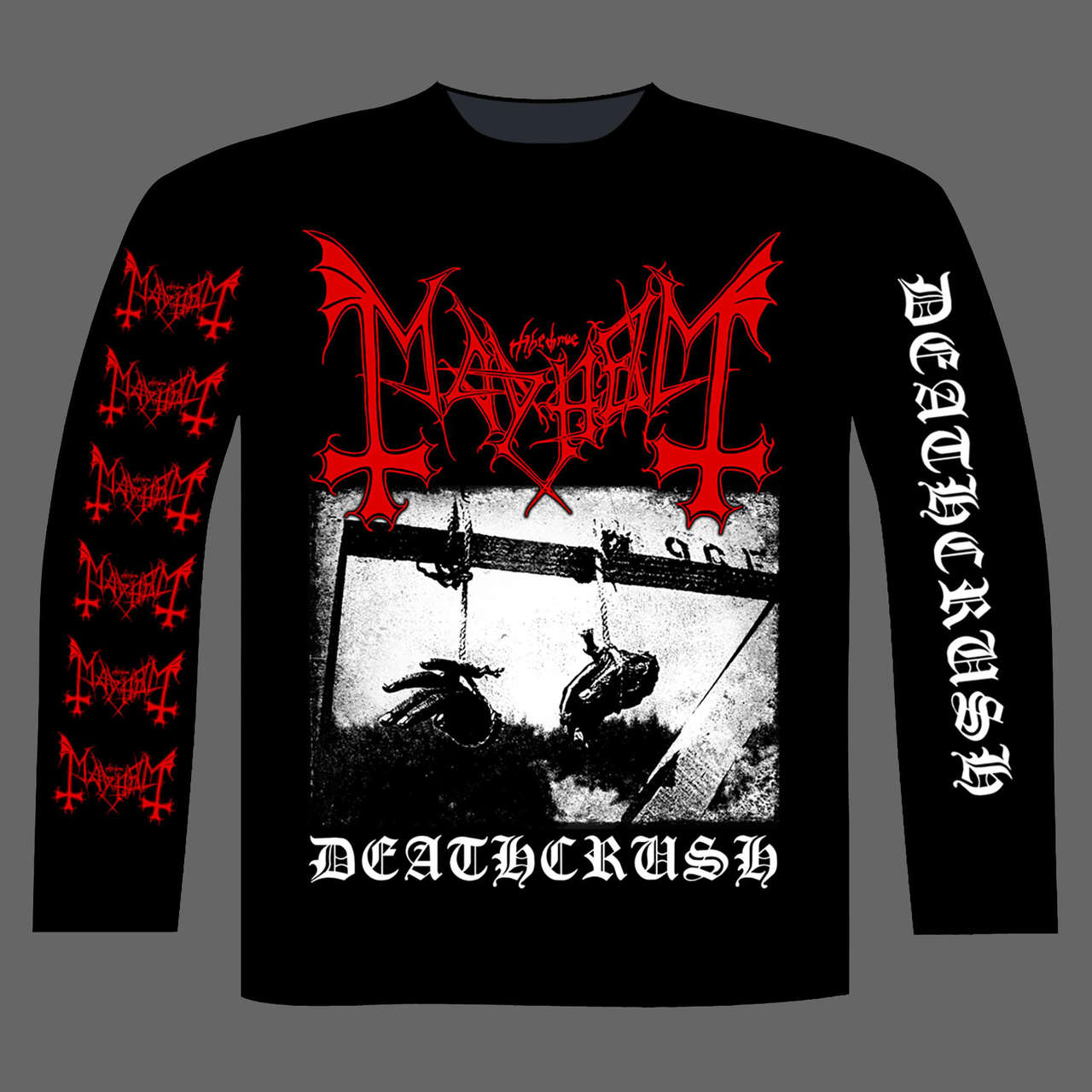 Mayhem - Deathcrush (Black) (Long Sleeve T-Shirt)