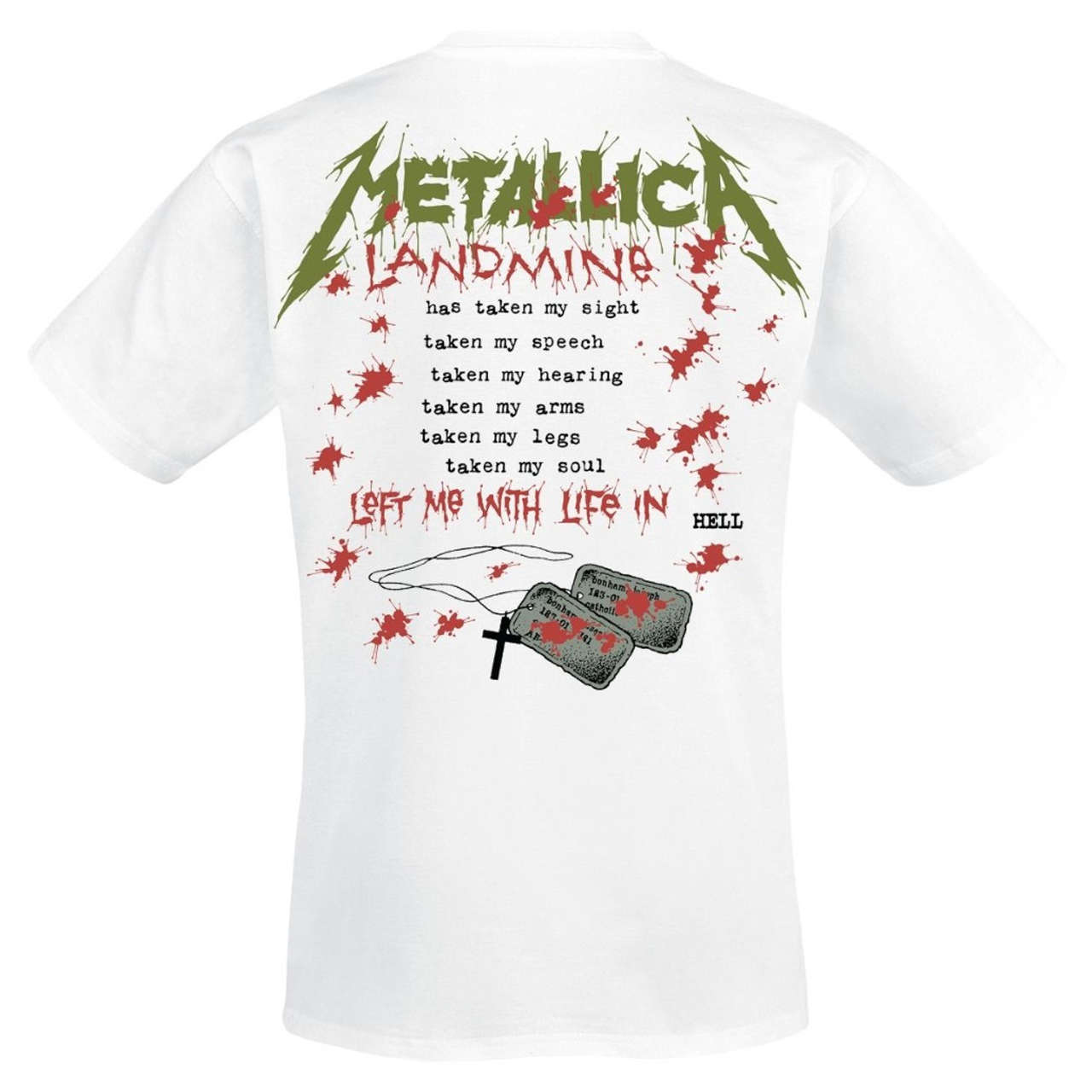 white metallica shirt