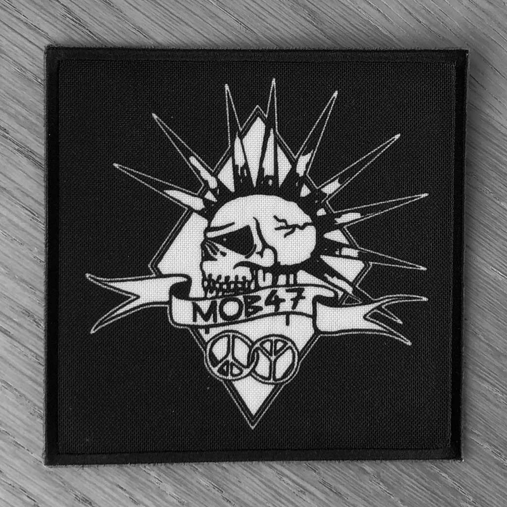 Mob 47 - White Logo Skull (New) (Printed Patch)