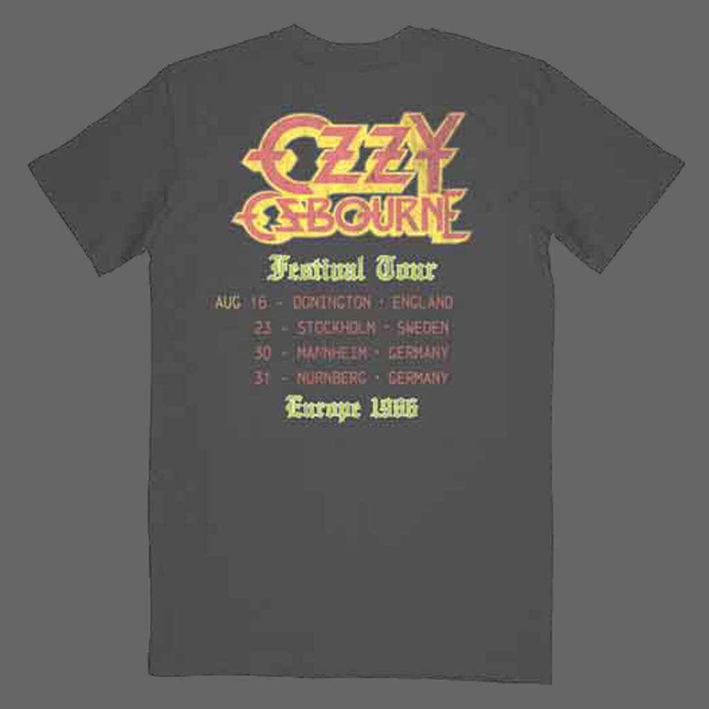 T‑shirt Officiel Ozzy Osbourne – The Ultimate Sin Tour – Modèle Silver Pour Hommes Et Femmes