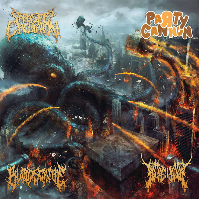 Parasitic Ejaculation / Party Cannon / Gorevent / Bloodscribe - Cannons of Gore Soaked, Blood Drenched, Parasitic Sickness (CD)