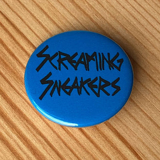 Screaming Sneakers - Logo (Black on Blue) (Badge)