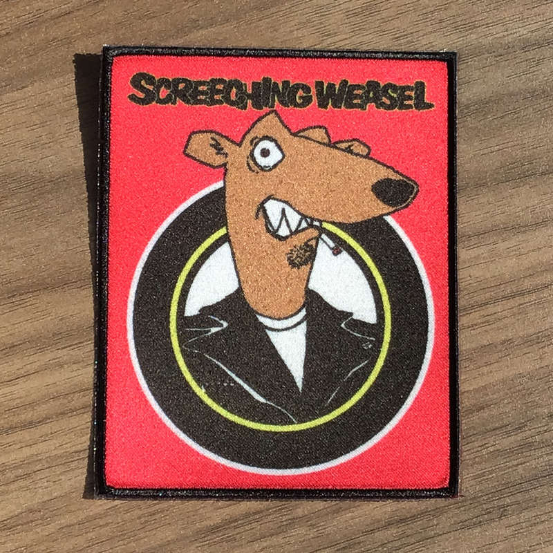 Screeching Weasel - Logo & Weasel (Red) (Printed Patch)