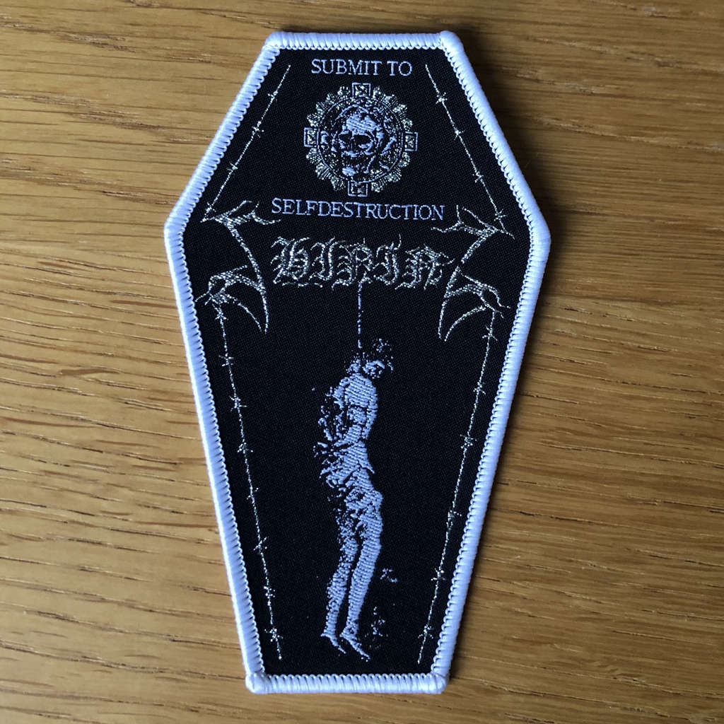 Shining - Submit to Selfdestruction (Coffin) (White) (Woven Patch)