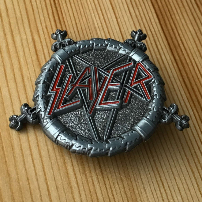 Slayer - Logo and Sword Pentagram (Metal Pin)
