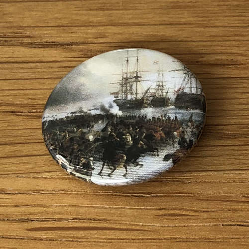 The French Cavalry Take the Battle Fleet Caught in the Ice (1836) (Badge)