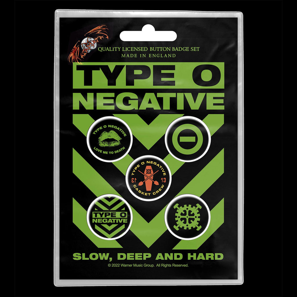 Type O Negative - Slow, Deep and Hard (Badge Pack)