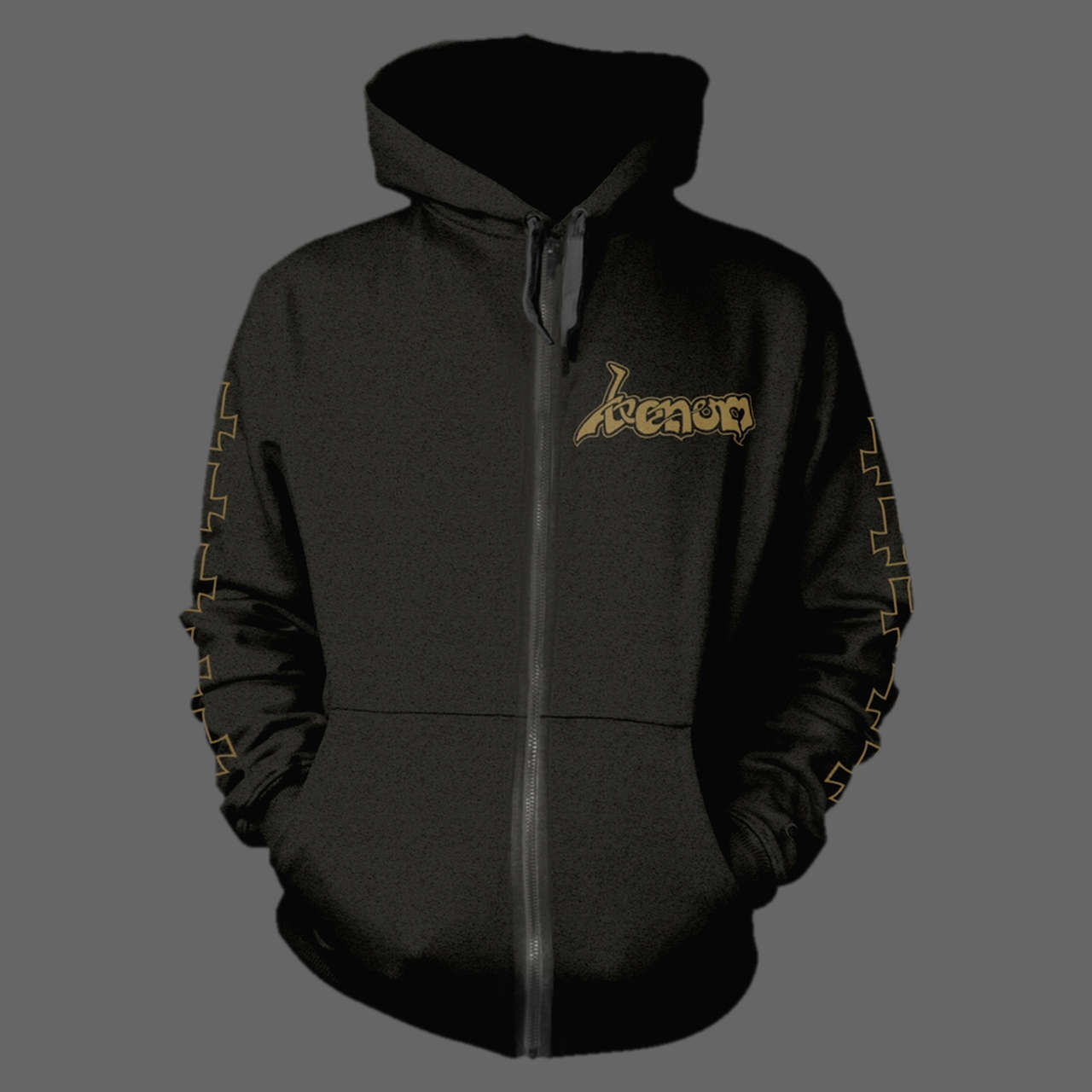 Venom - At War with Satan (Old Logo) (Gold) (Full Zip Hoodie)