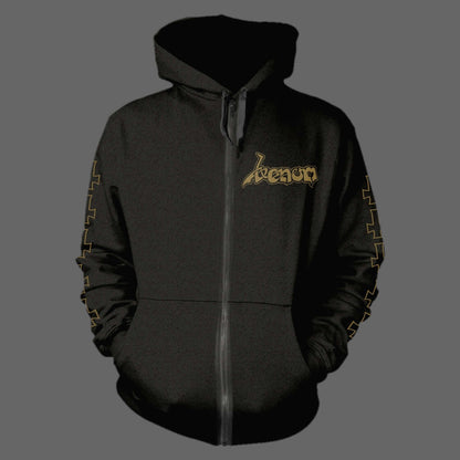 Venom - At War with Satan (Old Logo) (Gold) (Full Zip Hoodie)