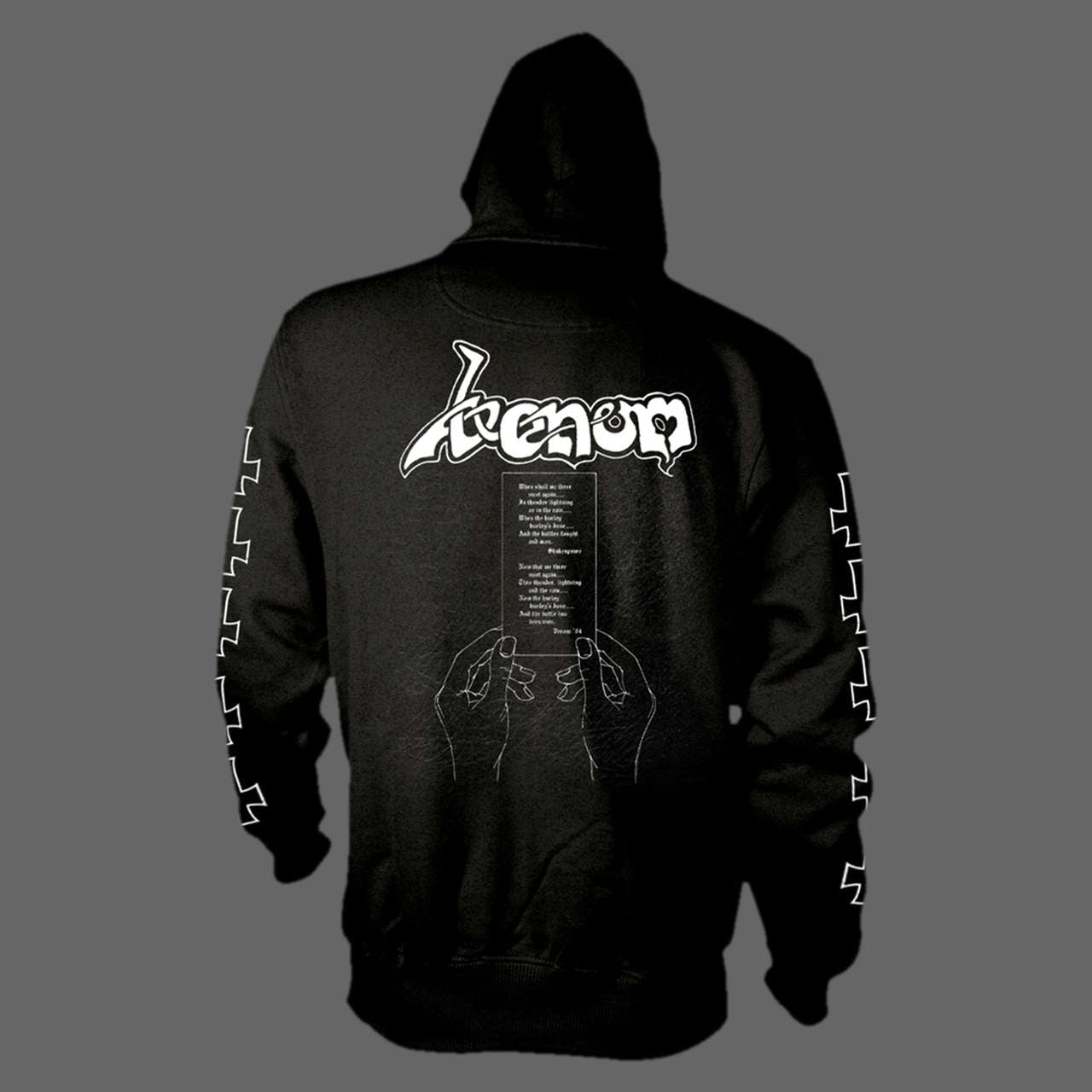 Venom - At War with Satan (Old Logo) (White) (Full Zip Hoodie)