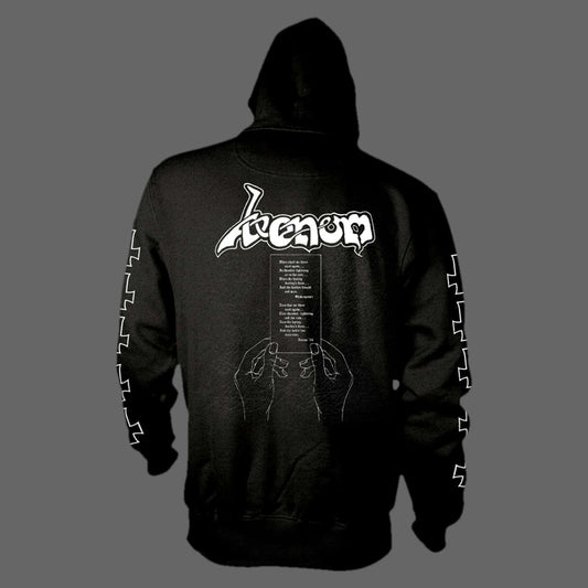 Venom - At War with Satan (Old Logo) (White) (Full Zip Hoodie)