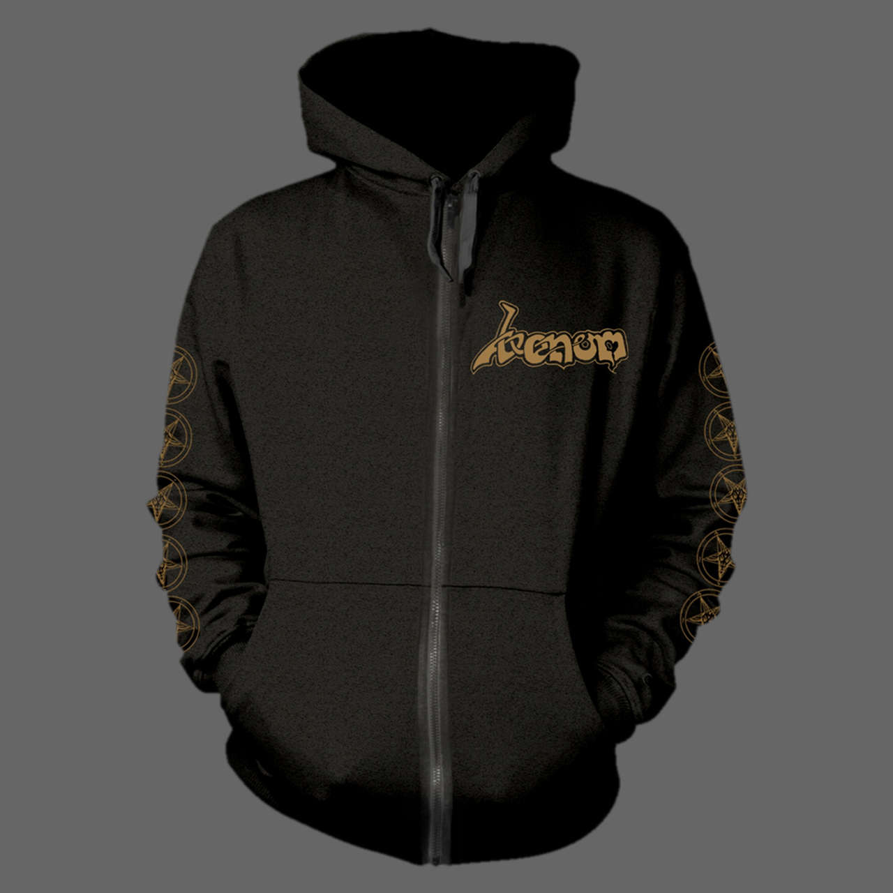 Venom - Gold Old Logo (Full Zip Hoodie)