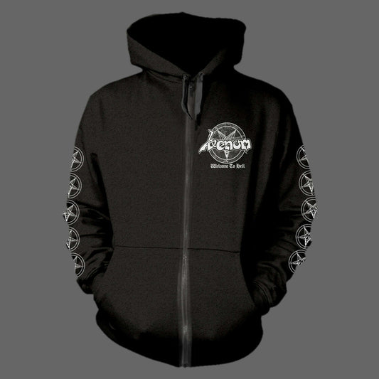 Venom - Welcome to Hell (Old Logo) (White) (Full Zip Hoodie)
