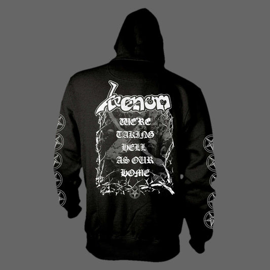 Venom - Welcome to Hell (Old Logo) (White) (Full Zip Hoodie)