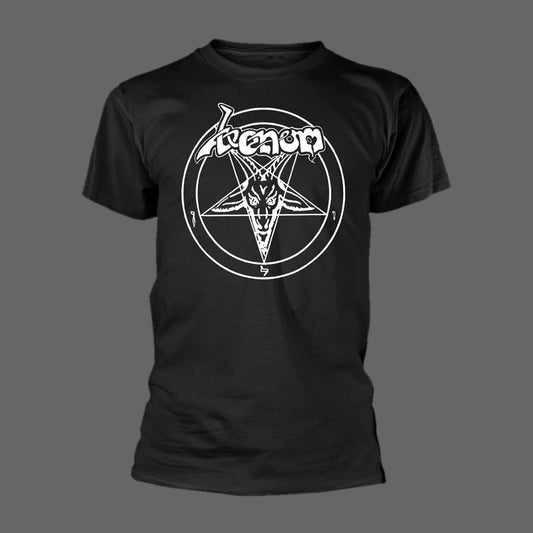 Venom - White Logo & Sigil of Baphomet (T-Shirt)