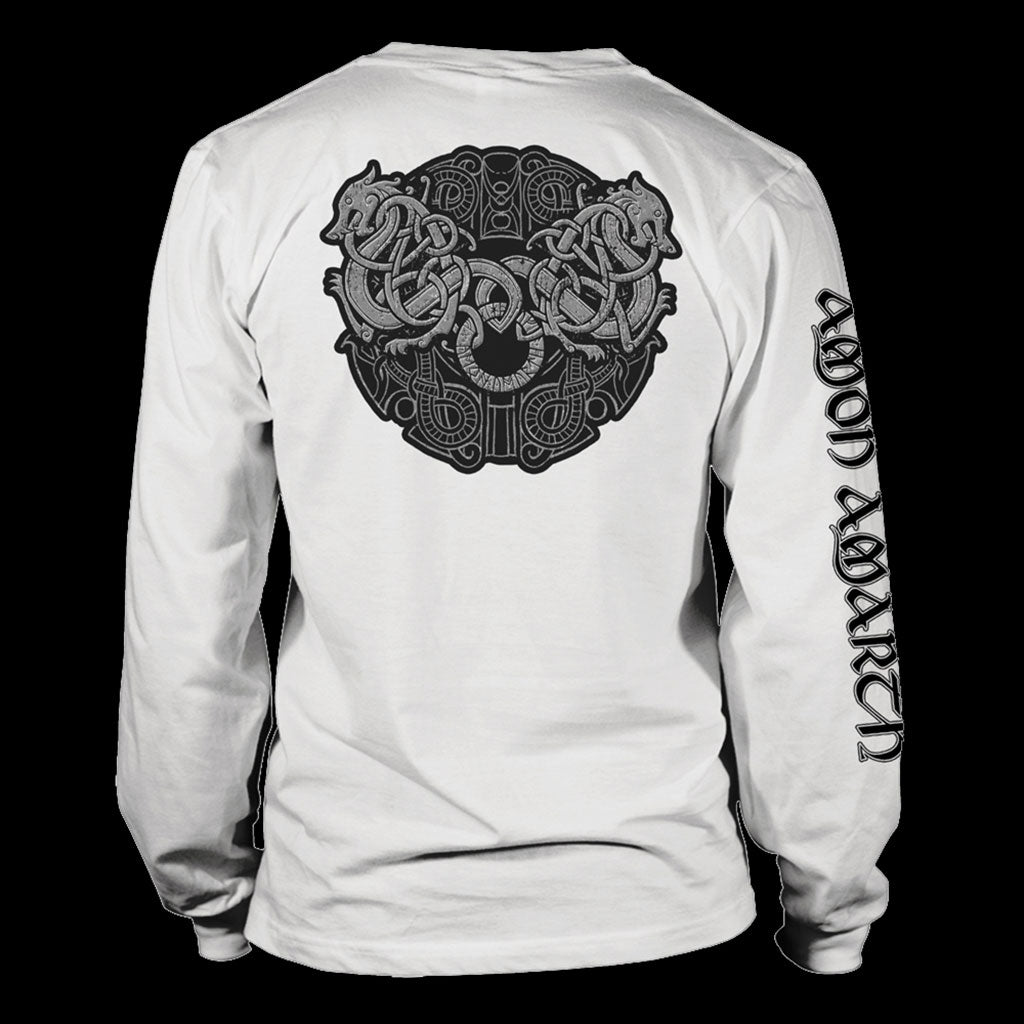 Amon Amarth - Grey Skull (White) (Long Sleeve T-Shirt)