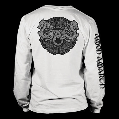 Amon Amarth - Grey Skull (White) (Long Sleeve T-Shirt)