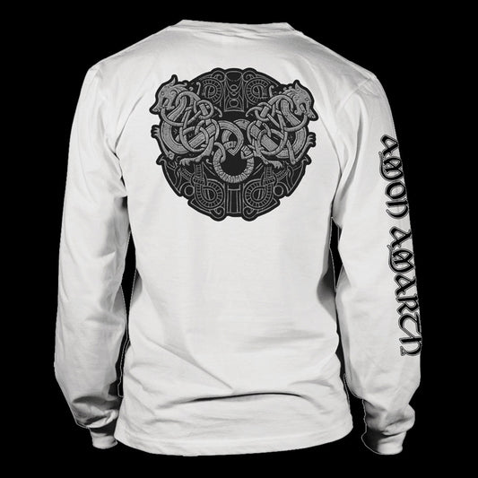 Amon Amarth - Grey Skull (White) (Long Sleeve T-Shirt)