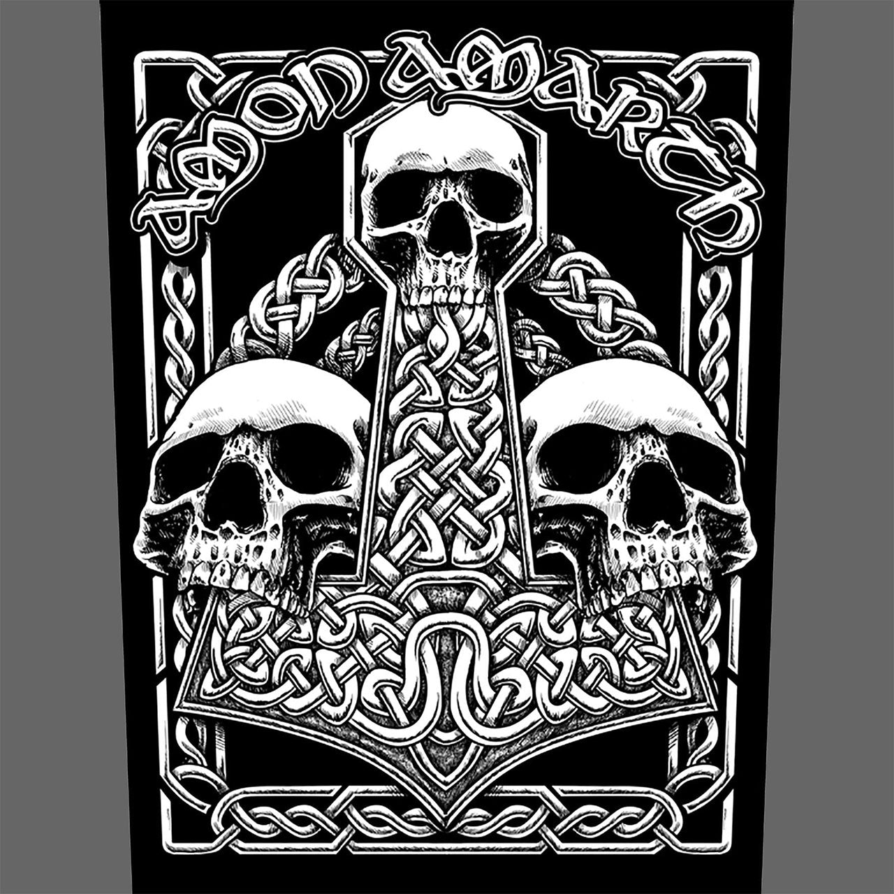 Amon Amarth - Three Skull Mjolnir (Backpatch)