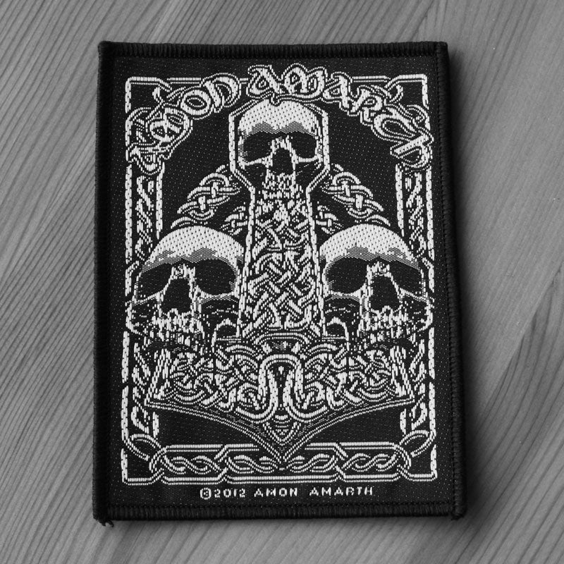 Amon Amarth - Three Skull Mjolnir (Woven Patch)