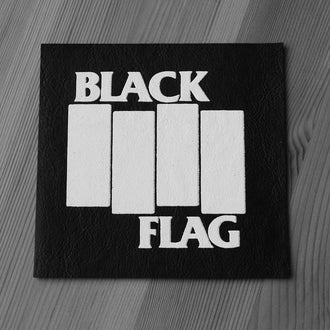 Black Flag - White Logo (Leather) (Printed Patch)