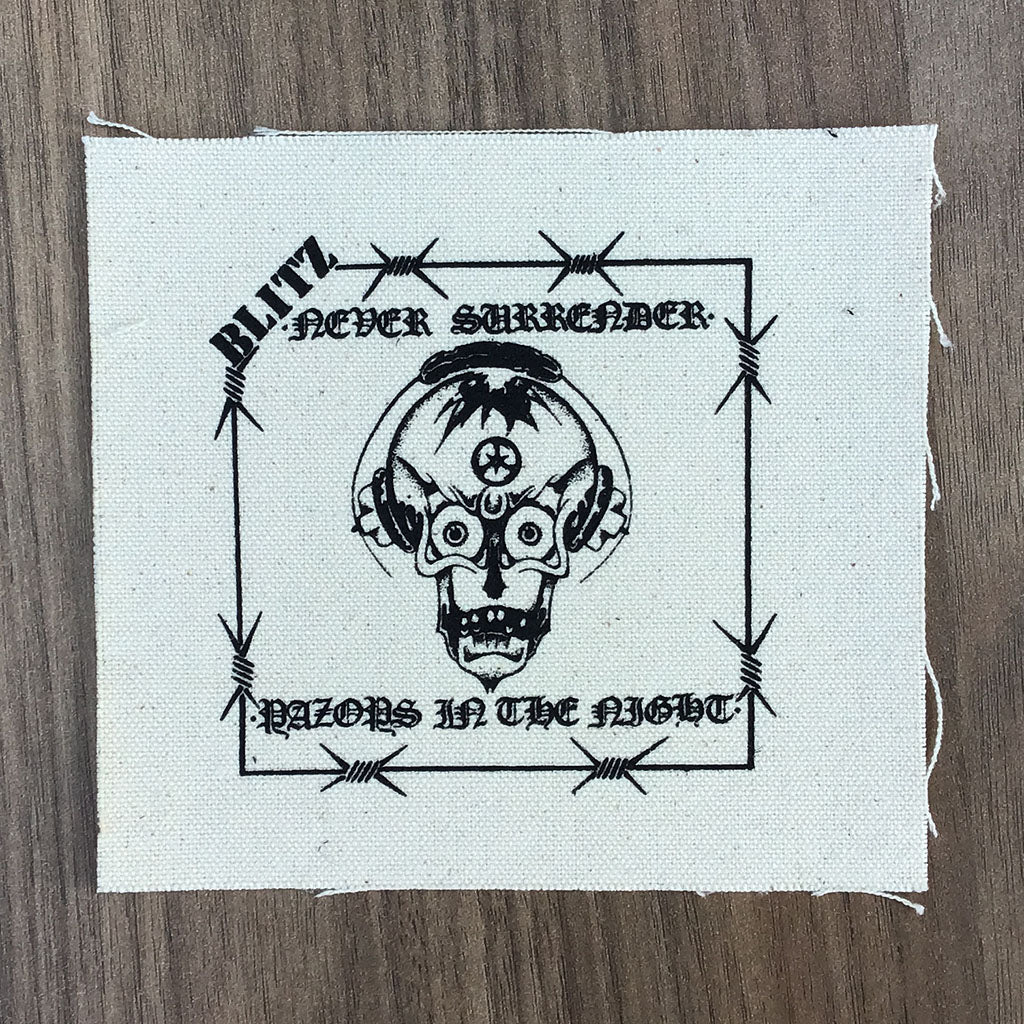 Blitz - Never Surrender / Razors in the Night (Printed Patch)